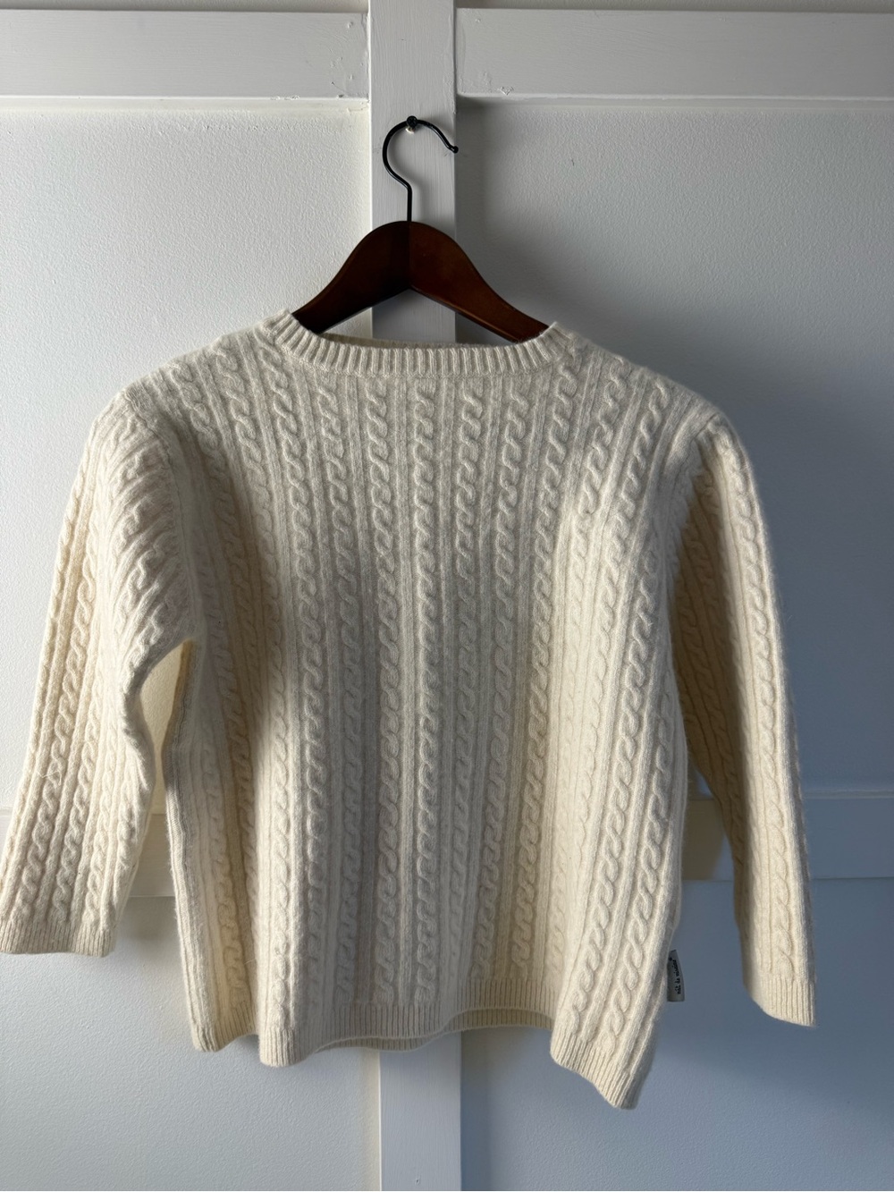 Mat De Misaime Cashmere-Blend Cream Cable Knit Women's Sweater